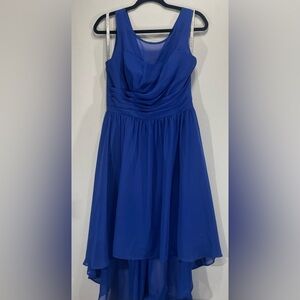 Alfred Angelo Blue Chiffon High Low Formal Special Occasion Dress